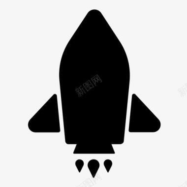 火箭飞船蓝天启动发射火箭图标图标