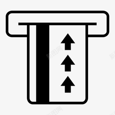 矢量读卡器信用卡支付自动取款机读卡器图标图标