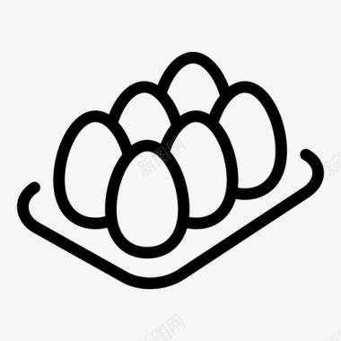 鸡蛋盒6个鸡蛋鸡肉图标图标