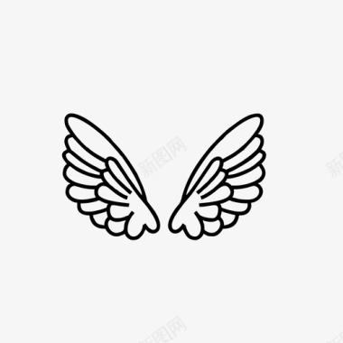 天使与魔鬼翅膀天使羽毛图标图标