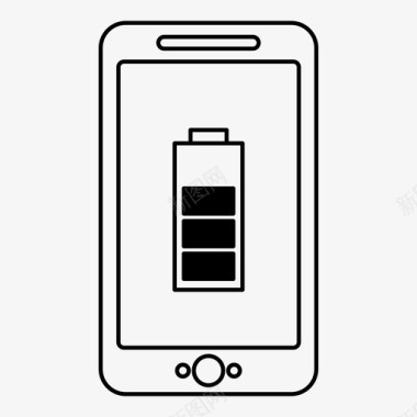 手机Up直图标智能手机充电电平图标图标