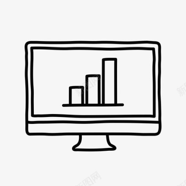 手绘方向桌面条形图分析设备图标图标