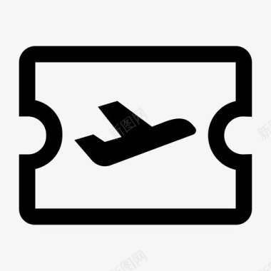 飞机票徽章登机牌图标图标