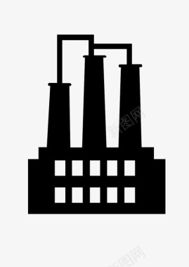 工厂建筑物烟囱图标图标