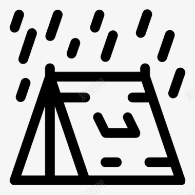 帐篷露营下雨图标图标