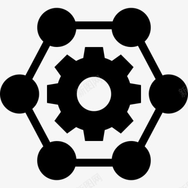 网络设置齿轮地球仪图标图标