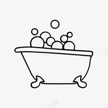 浴缸淋浴洗澡图标图标