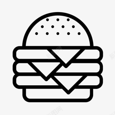 三层芝士汉堡汉堡图标图标