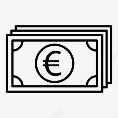 欧元图标欧元堆栈现金货币堆栈图标图标