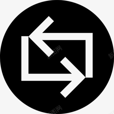 向左旋转重复循环重放图标图标