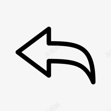 向左旋转撤消操作箭头图标图标