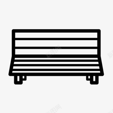 女生坐姿长凳家具公园图标图标