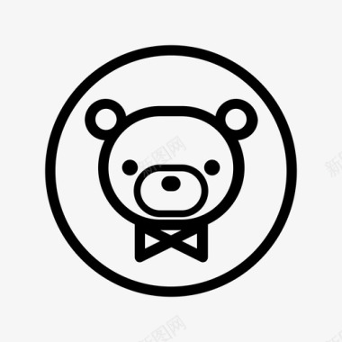 手绘玩具熊熊脸泰迪图标图标