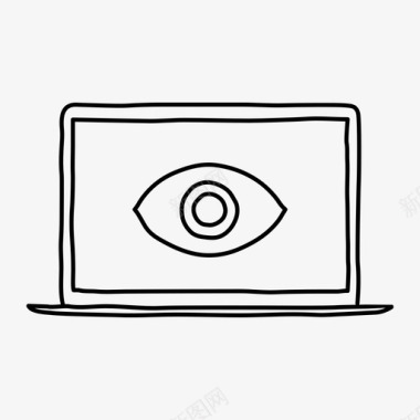 眼睛标志笔记本电脑视图设备眼睛图标图标