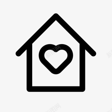爱心家的爱心房子图标图标