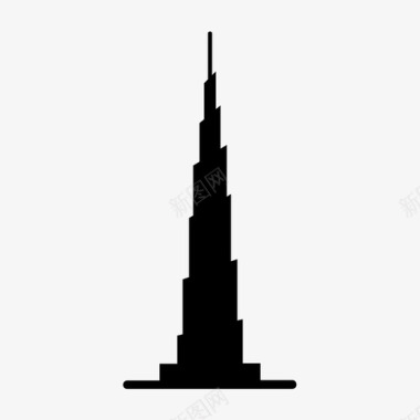 迪拜塔哈利法塔摩天大楼图标图标