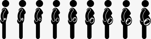 怀孕过程婴儿胎儿图标图标