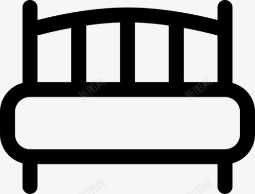 经典床卧室家具图标图标