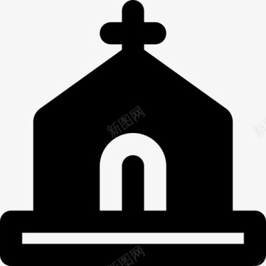 教堂建筑祈祷图标图标