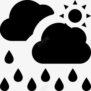 牧场气候雨云雨气候图标图标