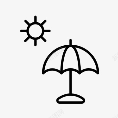 伞假日海边图标图标