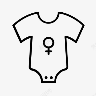 连体衣婴儿服装婴儿淋浴图标图标