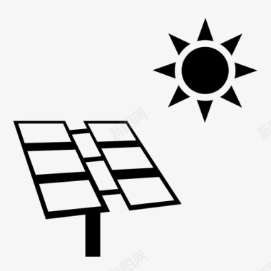 太阳能板太阳能板电力能源图标图标