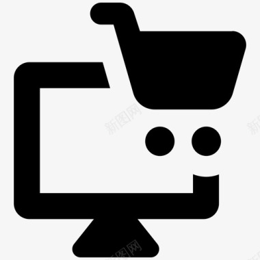 网上商店家庭购物网上市场图标图标