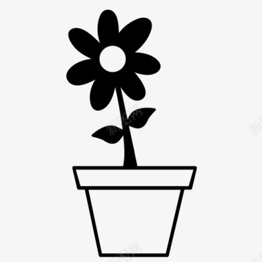 花盆植物花瓶图标图标