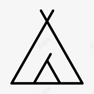提皮美国印第安人露营图标图标