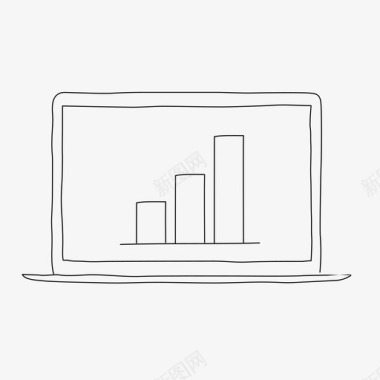 分析矢量图笔记本条形图分析条形图图标图标