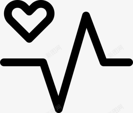 生命的心跳生命线健康心脏心跳脉搏图标图标