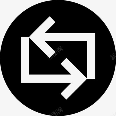 向左旋转重复循环重放图标图标