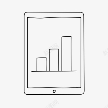 矢量阶梯式统计ipad条形图设备屏幕图标图标