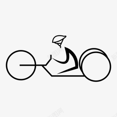 残疾人运动员残疾人摩托车图标图标