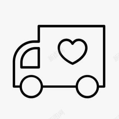 送货卡车卡车送货爱情图标图标