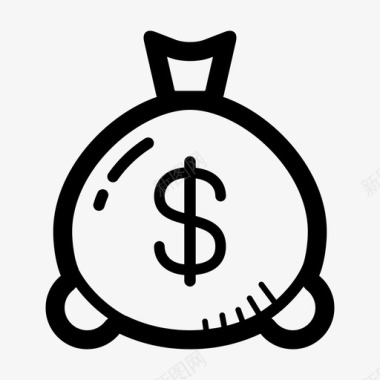 钱袋矢量预算美元金融图标图标