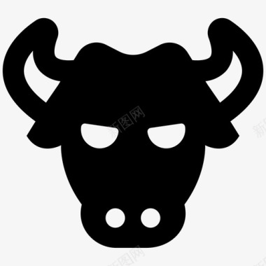 公牛愤怒的公牛动物图标图标