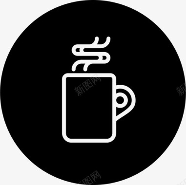 冬天松树咖啡杯饮料热的图标图标