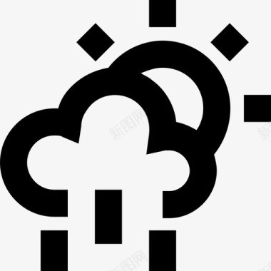 网络云标志雨云雨滴图标图标