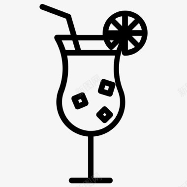 鸡尾酒酒精冰块图标图标