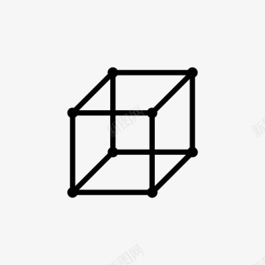 立方体几何学六面体图标图标