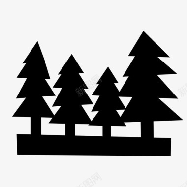 冬天树木雪景树木森林丛林图标图标