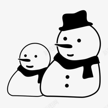 冬天的性格雪人圣诞节十二月图标图标