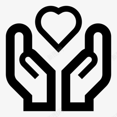 浪漫光效给爱关心手图标图标