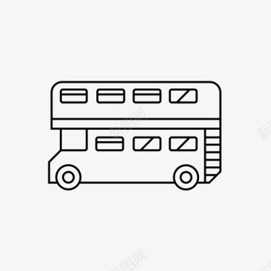 伦敦巴士双层巴士红色图标图标