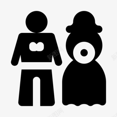 夫妻爱情婚姻图标图标