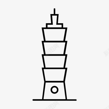 美容logo设计台北101大楼摩天大楼图标图标