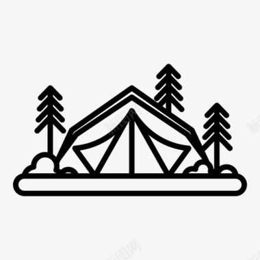 帐篷露营自然图标图标
