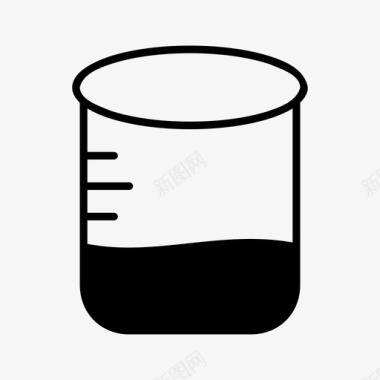 玻璃效果图烧杯化学玻璃器皿图标图标